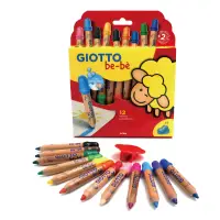 在飛比找博客來優惠-【義大利 GIOTTO】可洗式寶寶木質蠟筆(12色)