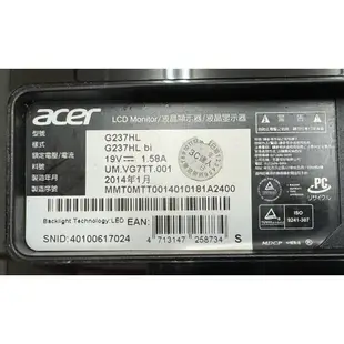 【三峽緯嘉】ACER  G237HL  HDMI “23吋液晶螢幕