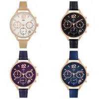 在飛比找森森購物網優惠-日本DW D3227 時尚古典典雅女爵真三眼皮帶手錶