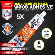 5X Au Wood Adhesive Weatherproof High Strength Bond Handy Hardware® 45ml Each