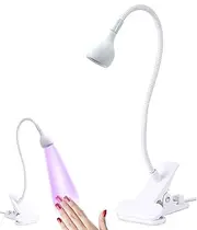 Vgvgaj Gooseneck UV Lamp for Gel X Nails, Clamp On Gooseneck UV Light for Nails, Small USB UV Lamp, Manicure Dryer, Home Salon Nail Accessories for Women Girls