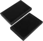 WOFASHPURET Black Velvet Stackable Jewelry Tray, 2 Pcs Jewelry Organizer Holder Showcase 8 Slots for Displaying Earring Necklace Bracelet Rings 9.6in