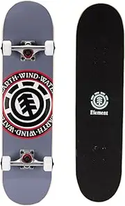 [Element] Icon Gray Skateboard 31" x 7.75" Complete Popsicle Board for Kids Teens Boys Girls Adults, Weight Limit 220 lbs.
