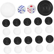 Hohopeti Smooth Surface Chess Pieces Plastic Checkers Pieces Board Game Replacement Set