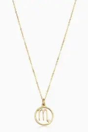 Oradina 14K Gold Zodiac Pendant Necklace in Scorpio at Nordstrom, Size 18