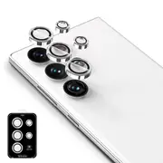 ZUSLAB Galaxy S23 Ultra Camera Lens Screen Protector Tempered Glass Individual Metal Ring Lens for Samsung (2023) - Silver