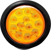 12v Side Light 12LED 4 inch Rubber Ring Round Light with Plug (Color : Yellow, Size : 12V)