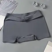 [FARZAH] Women Panties Female Underwear 3PCS/Set Seamless Women Boyshorts Boxers Cotton Crotch Ladies Safety Pants Thin Underwear for Spring Summer(Grey 1pc,M)