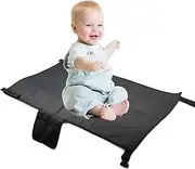 Airplane Seat Extender for Kids, Airplane Foot Hammock, Portable Toddler Airplane Travel Essentials, Leg Rest for Children Baby Travel (Black)