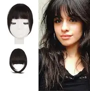 Bangs Clip in - Bangs Extensions for Women - Thick Hair Bangs with Temples Clip in Fringe Bangs Clip Hairpieces (Black, 13cm)