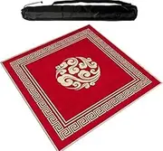 Large Mahjong Mat with Rubber Backing, Anti Slip and Wear-Resistant Table Cover, Table Mat for Mahjong Paigow Poker Card Games,red (85 cm/33.46 in)