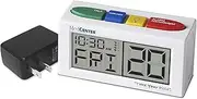 MEDCENTER Talking Alarm Clock, Medication Pill Reminder Clock, Talking Alarm Clock for Dementia, Hearing, Visually impaired Seniors-Digital Clock with Multiple Easy Set Alarms Ex Large White