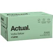Actual Vodka Seltzer & Lime Cans 300mL
