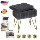 Luxurious Faux Fur Vanity Stool with Storage - Perfect Soft Ottoman for Makeup