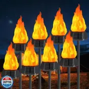 Toodour Solar Outdoor Torch Lights with Flickering Flame, Solar Pathway Decor