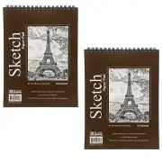 2 Sketch Book Paper Pad Drawing Notebook 6"x8" Sketchbook Art Supply 100 Sheets