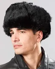 [frr] Rabbit Fur Russian Ushanka Hat for Men