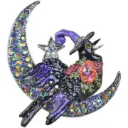 KIRKS FOLLY RAVEN'S MOON PIN/PENDANT IN SILVER TONE