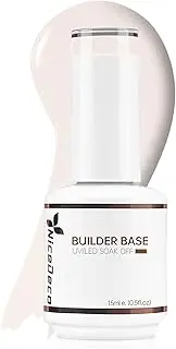 Nicedeco Builder Nail Gel 15ML 8 in 1 Builder Base Gel Clear Gel Nail Polish Strengthener Gel Hard Gel Builder Extension Nail Gel for Nail Art Design-009 Cruelty-free & Vegan