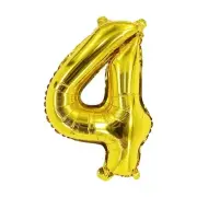 Number Four Balloon Gold Number 4 Balloon 32" Foil Mylar Gold Number Balloon