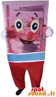 Mascot SpotSound Amazon giant banknote, pink, blue and red
