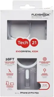 tech21 Evo Crystal Kick Series Case for MagSafe iPhone 14 Pro Max, White