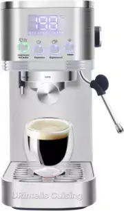 Espresso Machine 20 Bar, LED Display Espresso Maker with Steam Milk Frother for