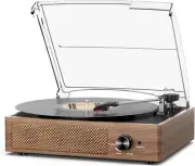 Record Player for Vinyl with 2 Build-in Speakers LP Vinyl Players Belt-Driven