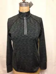 Ideology 1/4 Zip Space Dyed Sports Fitness Jacket Black NWT
