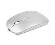 Rechargeable Bluetooth Mouse for Mac Laptop Wireless Bluetooth Mouse for Windows Notebook-Silver