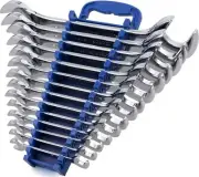 14-Piece Premium Angle Head Open End Wrench Set, Chrome Vanadium Steel | Include
