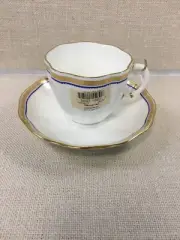 Royal Crown Derby Carlton Blue Cup And Saucer