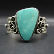 CHIMNEY BUTTE Musical Hand Stamped Sterling Silver TURQUOISE Cuff BRACELET