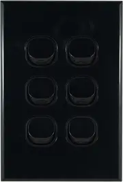 Connected Switchgear GEO 6 Gang Light Switch Black