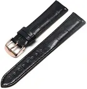 [g24] 19mm Genuine Leather Watch Band Strap Fits BULOVA 96C121 Black Rose Buckle