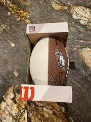 Wilson Official NFL White Panel Brown Leather (Mini) Seth Joyner Autograph