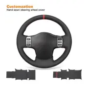 Hand Sew Black Synthetic Suede Steering Wheel Cover for Nissan Armada Titan 2004