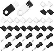 DanziX 32 Pcs Anti Dust Plugs Kit, Silicone USB-C Dust Plug for Type-C Cell Phone,MacBook, Laptop,Samsung Galaxy S8,S9,S10,S20 and Any Type C Jack