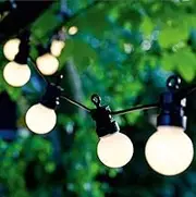 LED Outdoor Festoon String Lights, G45 2W Bulb Warm White,Waterproof Commercial Backyard Hanging Decorative Lights for Bistro Gazebo Balcony Porch Wedding Party (23M 20pcs 2W Bulbs)