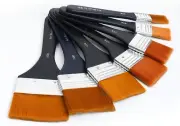 Set of 7 Flat Art Paint Brushes Assorted Size Nylon Painting Brushes for Acrylic
