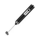 (Black)Electric Egg Frother Multifunctional Cordless Handheld Milk Frother Fo