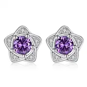3PCS Copper Woman Fashion Jewelry Pentagram Flower Retro Stud Earrings