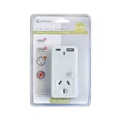 Sansai 2.4A USB Wall Socket Adaptor Phone Charger With USB-A/USB-C Port White