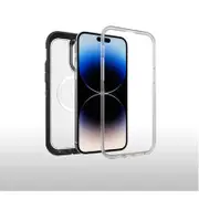 OtterBox Apple iPhone 14 Pro Max Defender Series XT Clear Case with MagSafe - Black Crystal (77-90066)