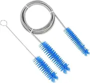 Universal CPAP Tube and Mask Cleaning Brush - Stainless Steel Cleaner for CPAP Hoses and Mask - Wire Bristle Solution - Portable, Flexible and to Easily Clean Standard Tubing Kit (Blue)