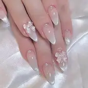 Kaichen French Cat Eye Press On Nails Almond, Cat Eye Bow Press On Nails Medium, Includes 24 Nails, 24 Adhesive Tabs, 1 Manicure Stick, 1 Mini File