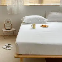 在飛比找樂天市場購物網優惠-簡約素色床包床單 全棉透氣舒適 做舊質感無印色織水洗棉單人雙
