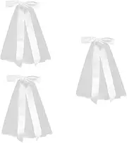 [DEARMAMY] Bow Veil Small Tassel Decoration Dress Accessories Light Luxury Decoration Tassel Suit Decoration Girl Accessories Bridal Veil Bride Balloons Wedding Balloons Hair Veil Mesh White