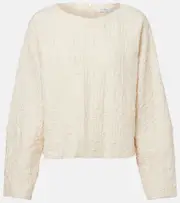 [Max Mara] Max Mara Pepaia cotton-blend jersey top UK 10 white