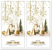 Kiwinvou 50 Pieces Gift Tags for Christmas Presents,10X5cm Self Adhesive Chri...